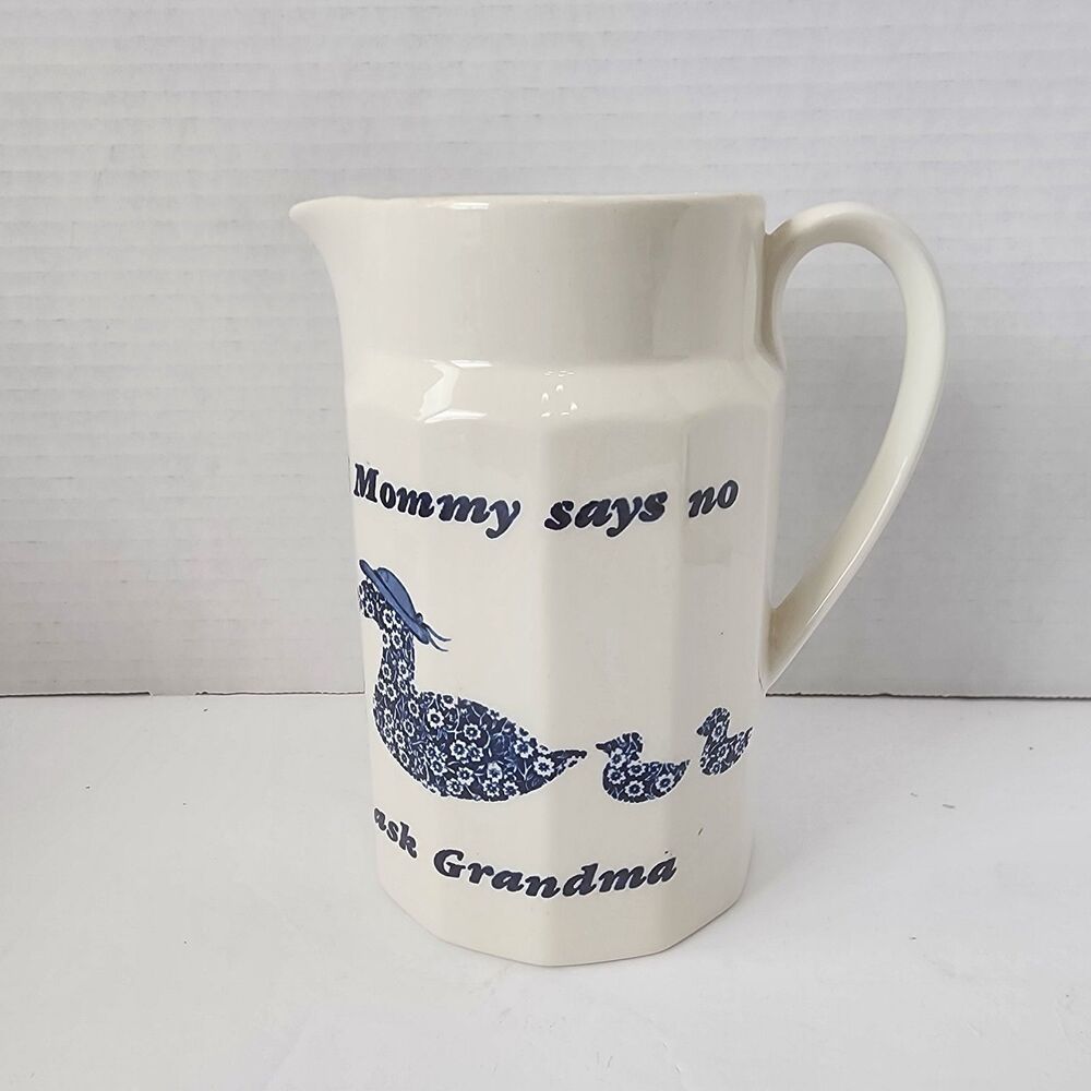 Royal Crownford Calico Pitcher By Norma Sherman If Mommy Says No Ask Grandma VTG
